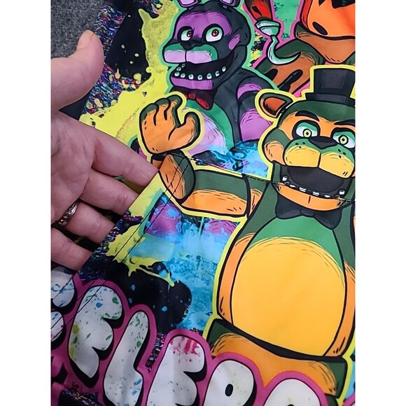 Five Nights At Freddys Game Over Mens Black Graphic Logo Hoodie Pullover AOP - Picture 9 of 9